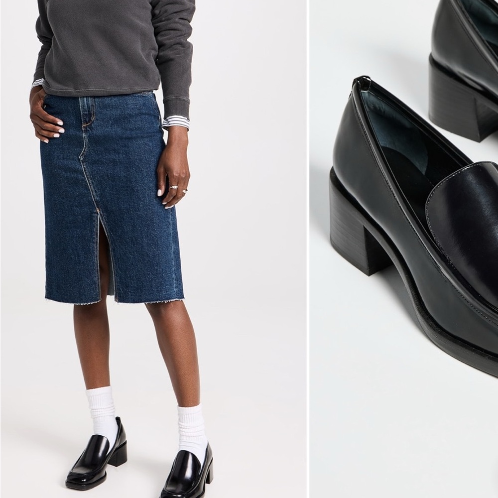 Reformation Black Leather Slip-On Loafers - Picture 11 of 12